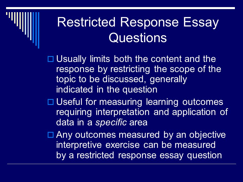 Constructing restricted-response essay questions